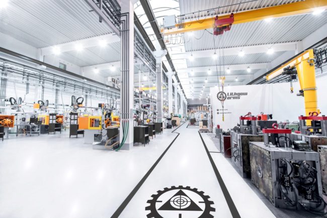 Modern factory & aisle