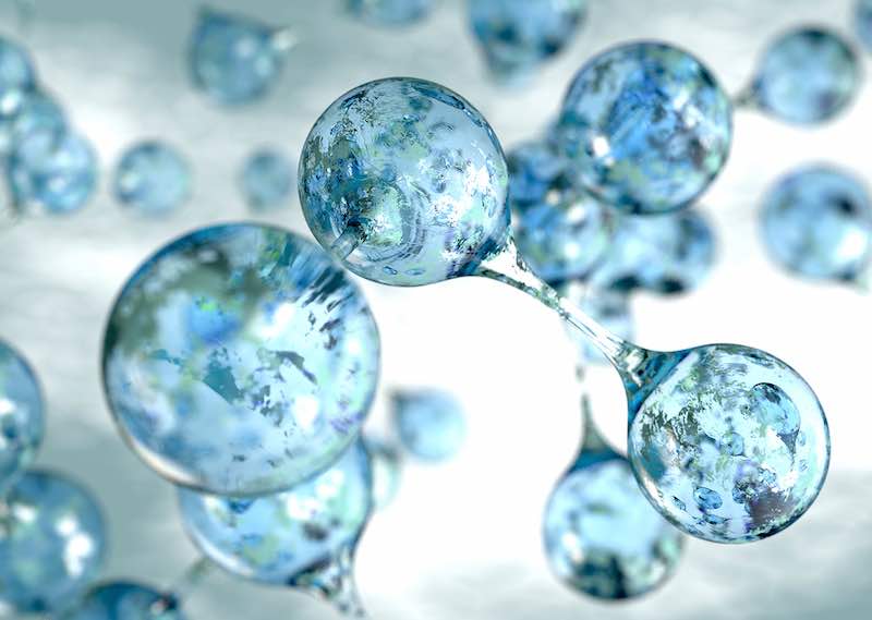 3d molecules of water concept background