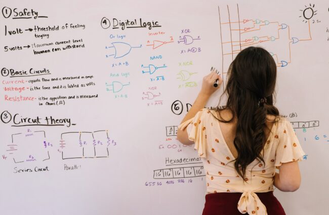 Woman doing electricial engineering