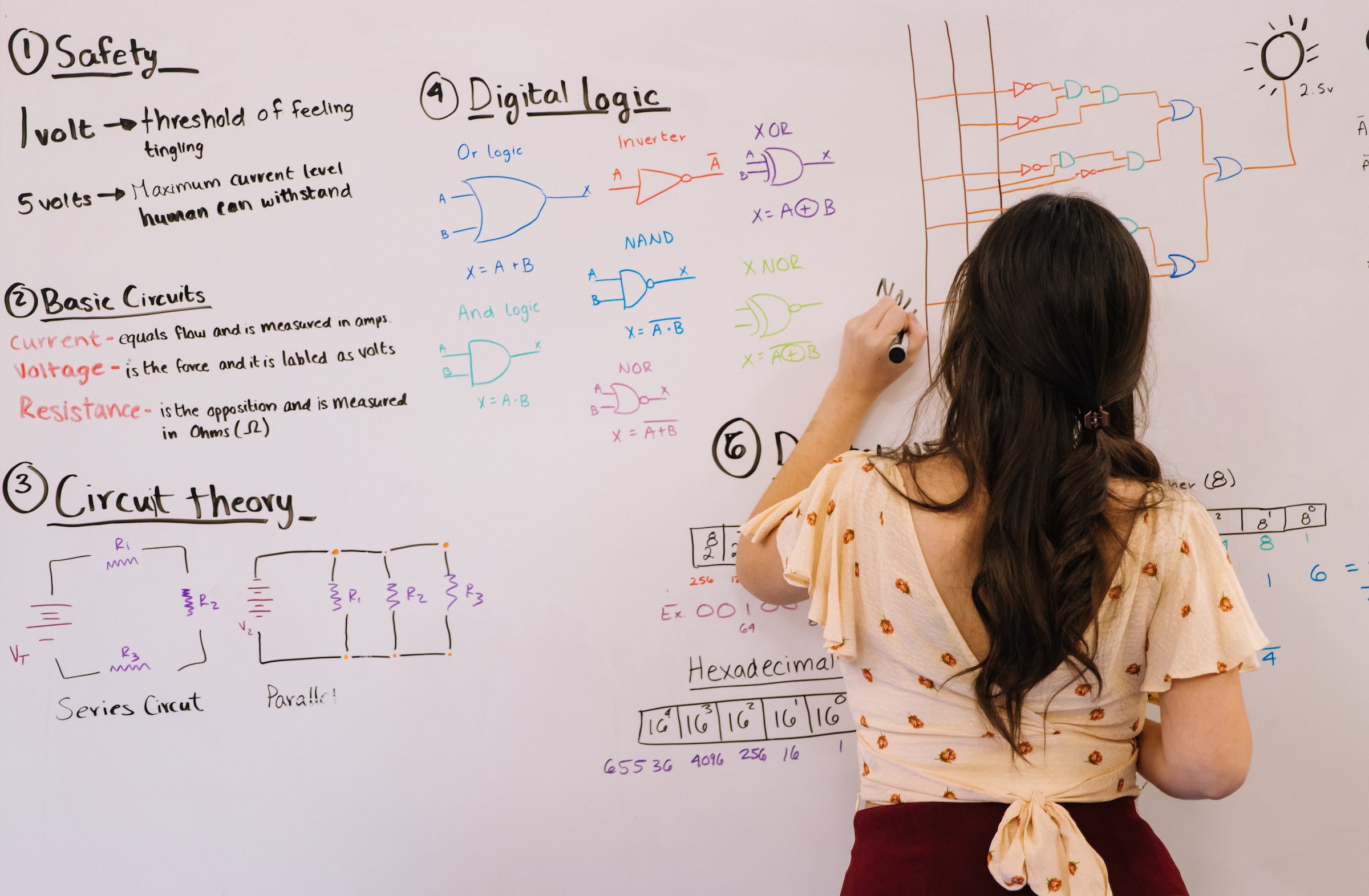 Woman doing electricial engineering