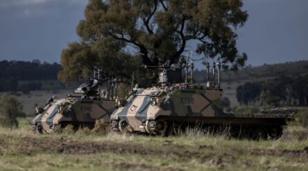 Image for Uncrewed autonomous vehicle in weapons fire test