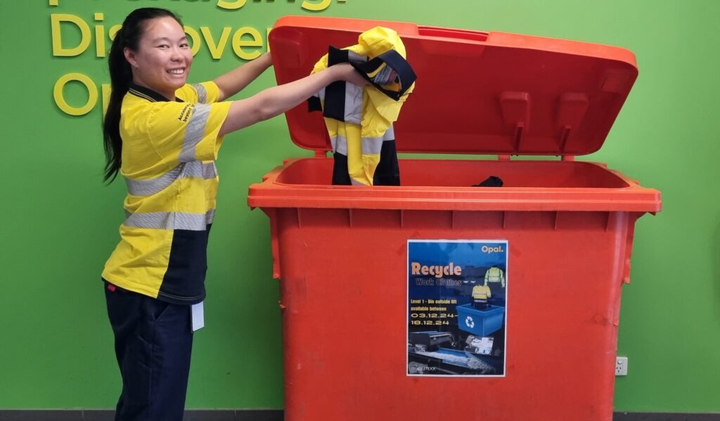 Opal and BlockTexx begin pilot program recycling paper mill workers’ uniforms