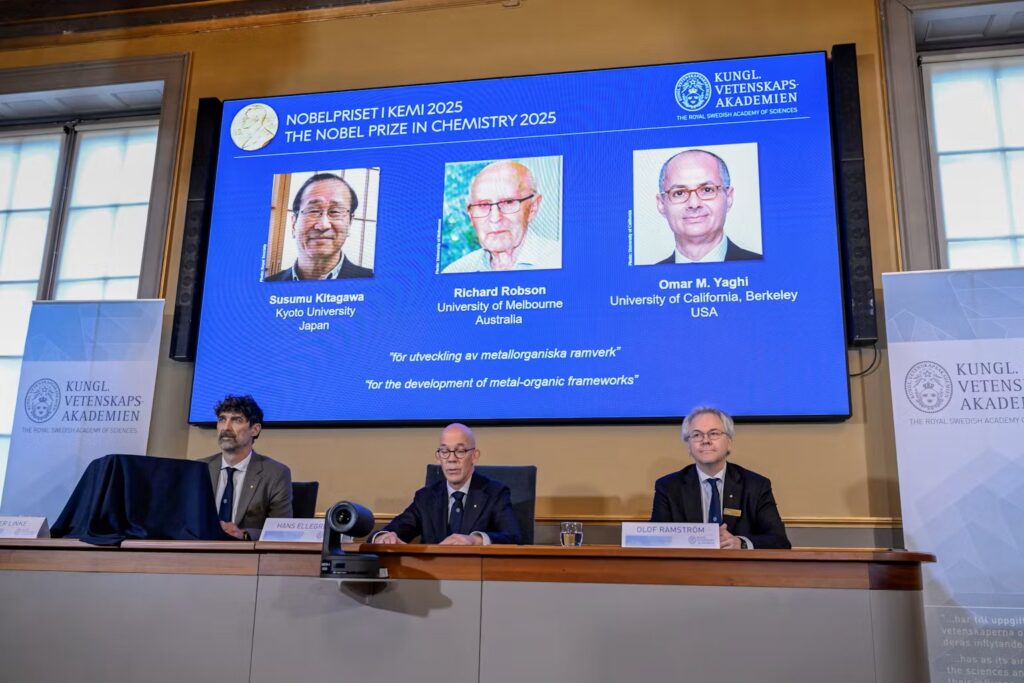 Nobel chemistry prize awarded for crystal materials that could revolutionise green technology